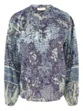 Ulla Johnson floral-print balloon-sleeve blouse - Blue