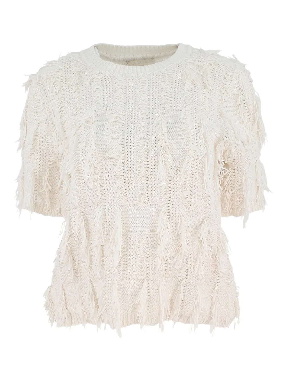 fringed knit top