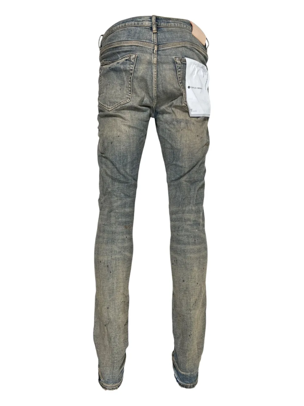 Purple Brand P001 distressed paint-splatter jeans - Blauw