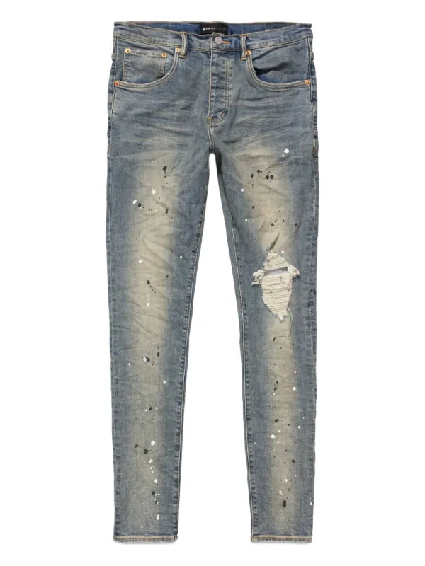 Purple Brand paint-splatter Distressed Jeans Blue FARFETCH UZ