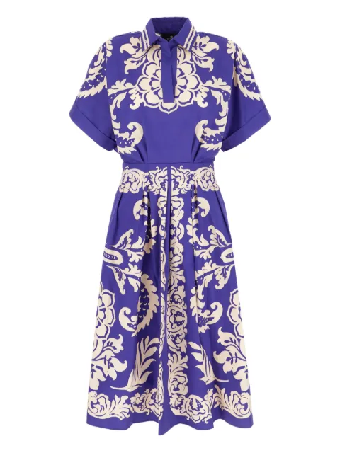 ETRO فستان ميدي بكسرات وطبعة زهور