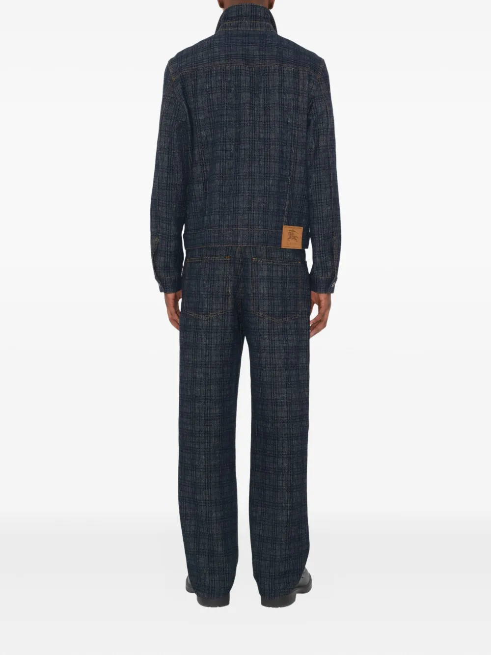 Burberry Jack met contrasterende stiksels Blauw