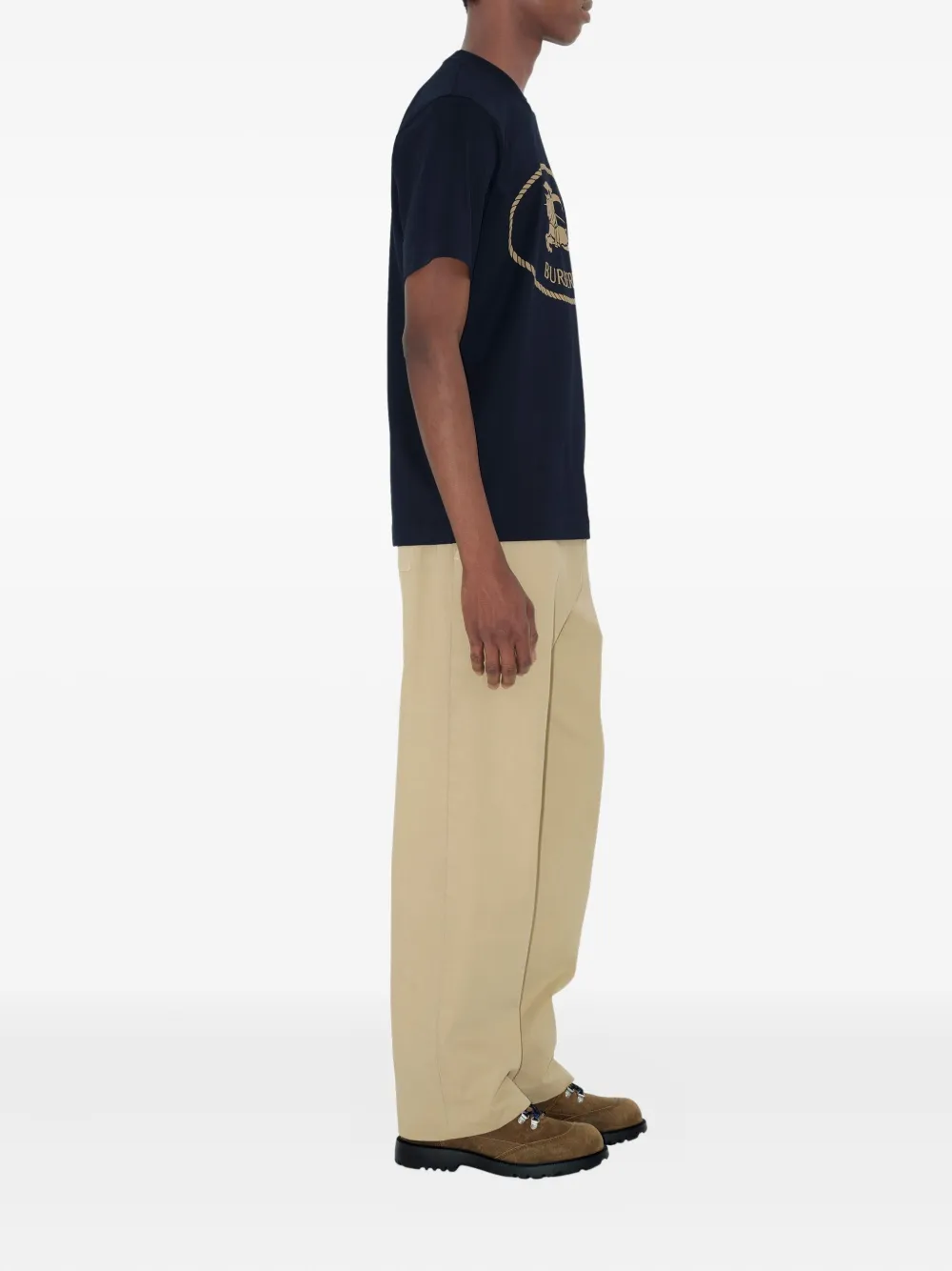 Burberry Katoenen T-shirt met Knight-detail Blauw