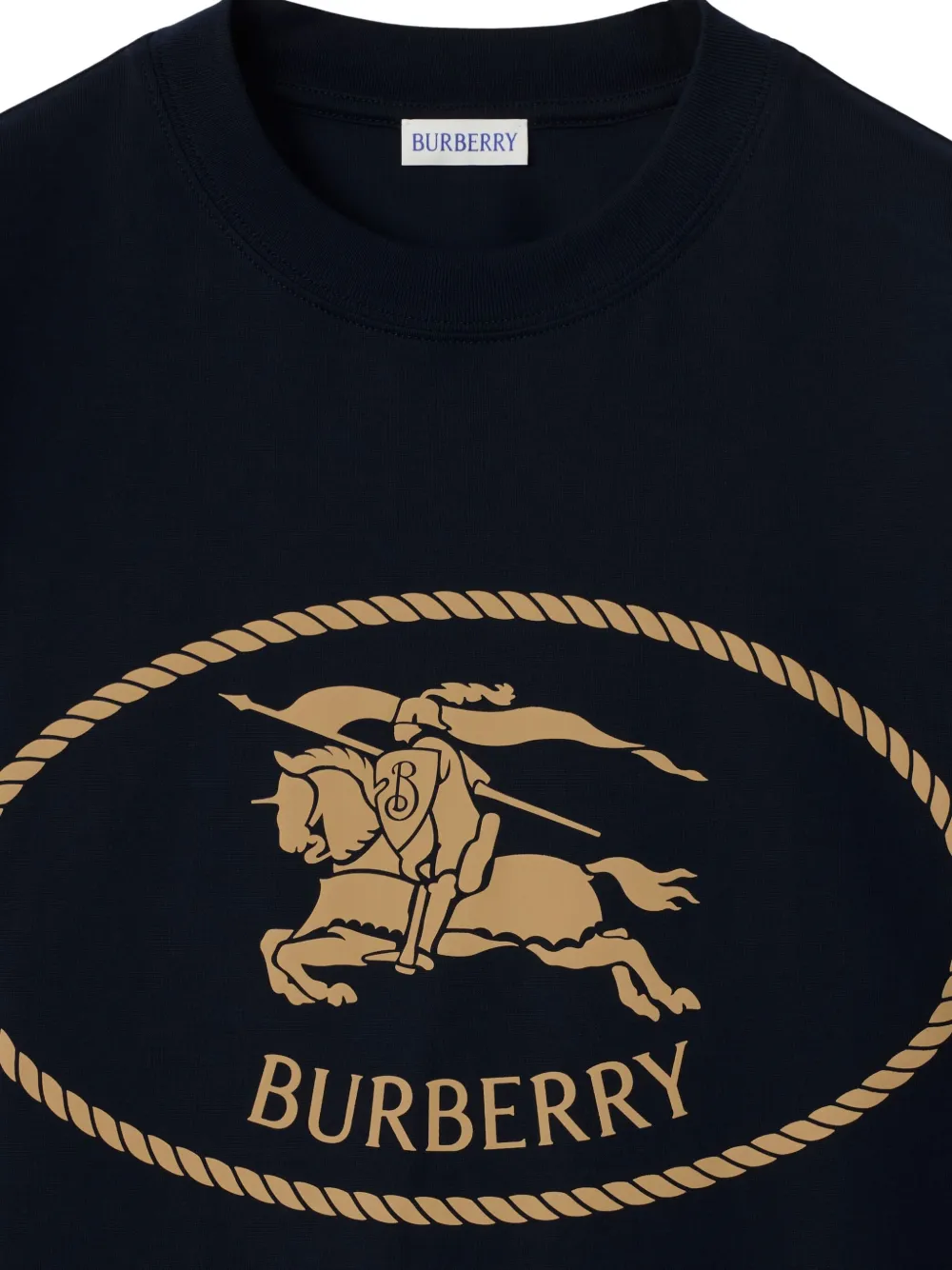 Burberry Katoenen T-shirt met Knight-detail Blauw