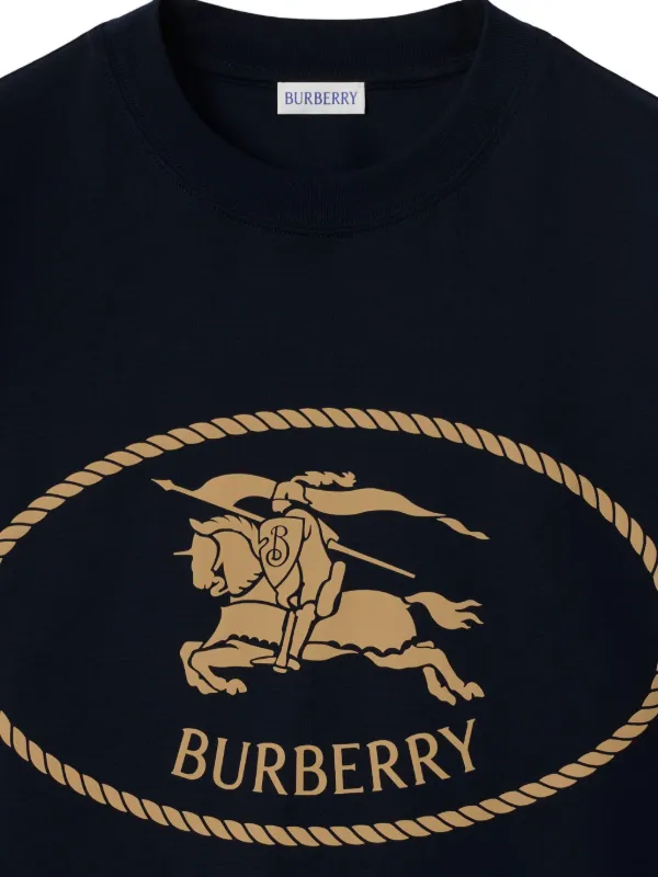 Burberry Knight-stamp Cotton T-shirt | Blue | FARFETCH
