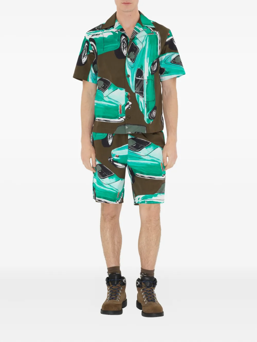 Burberry printed poplin shorts - Groen