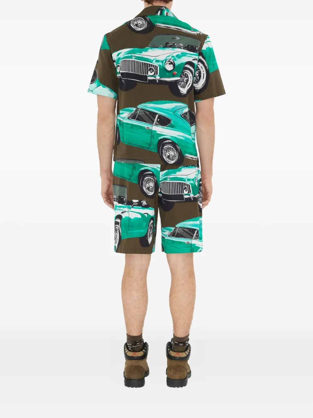 Burberry Popeline shorts met print Groen