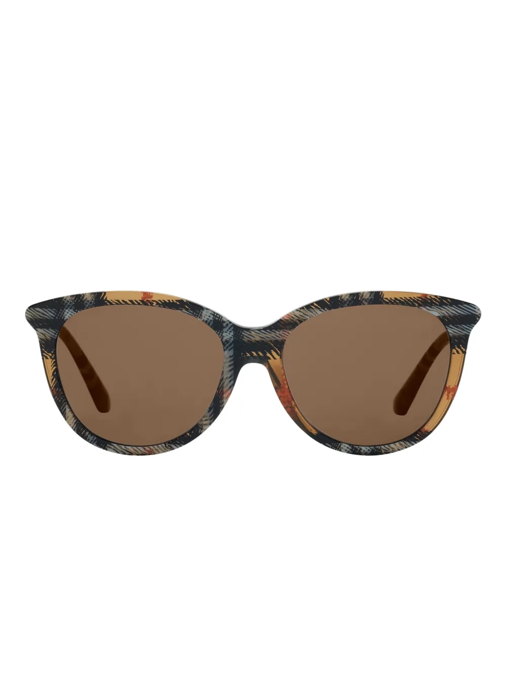 Burberry Eyewear round-frame checked sunglasses Beige