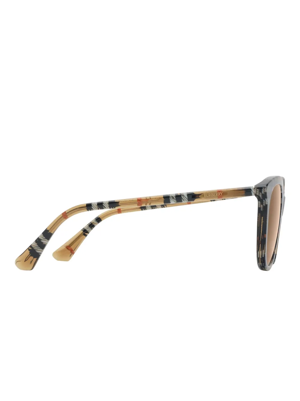 Burberry Eyewear round-frame checked sunglasses - Beige