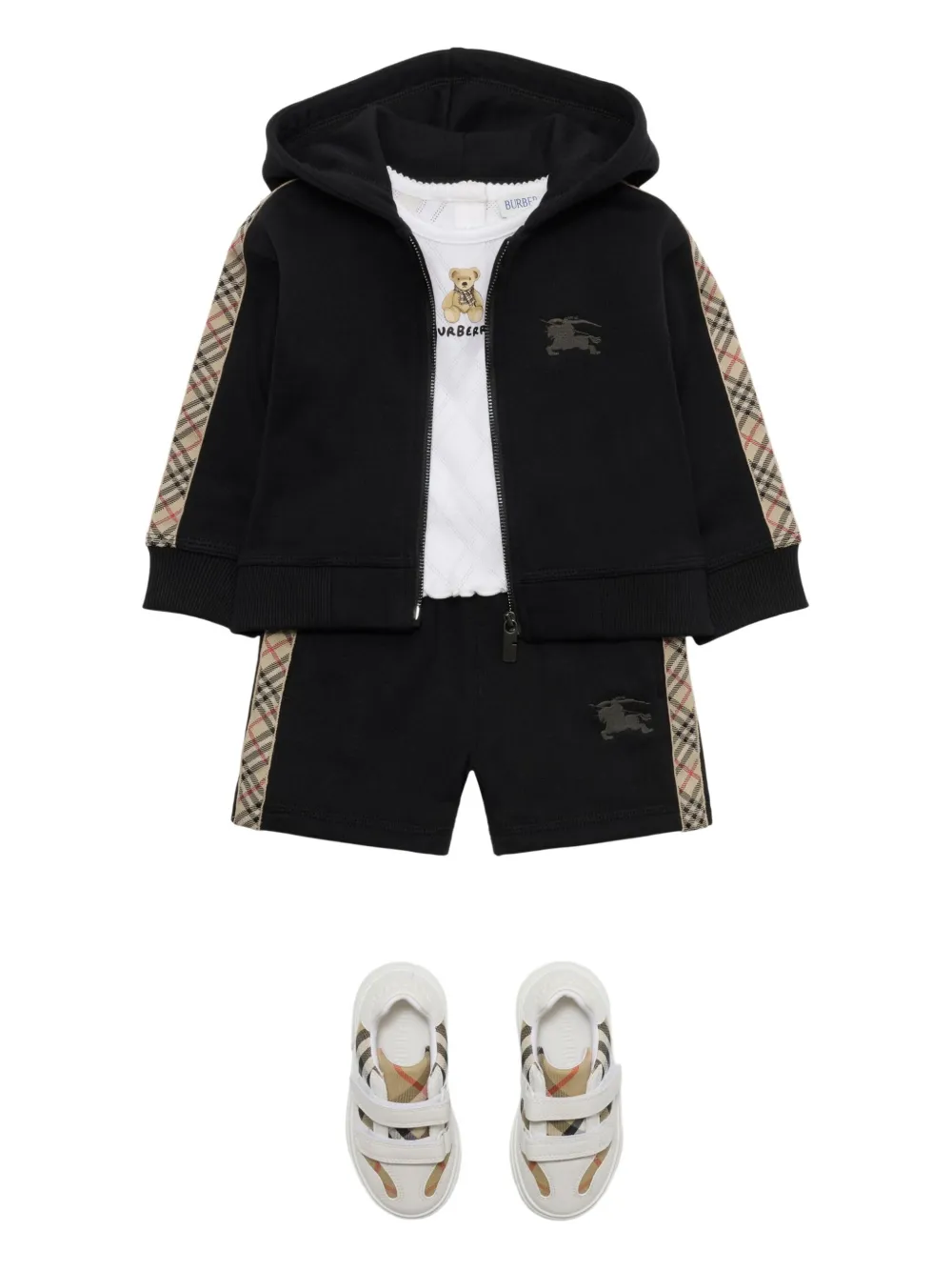 Burberry Kids Jersey trainingsbroek Zwart