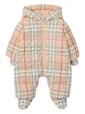 Burberry Kids checkered snowsuit - Neutrals