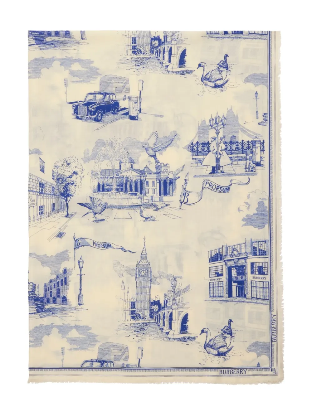 Burberry London Landmarks スカーフ - ホワイト Burberry London Landmarks スカーフ - ホワイト