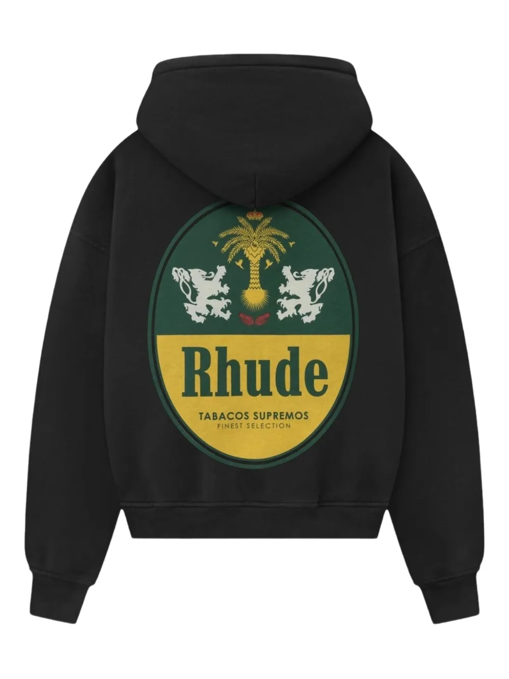 RHUDE Hoodie met palmboomprint en leeuw-embleem Zwart