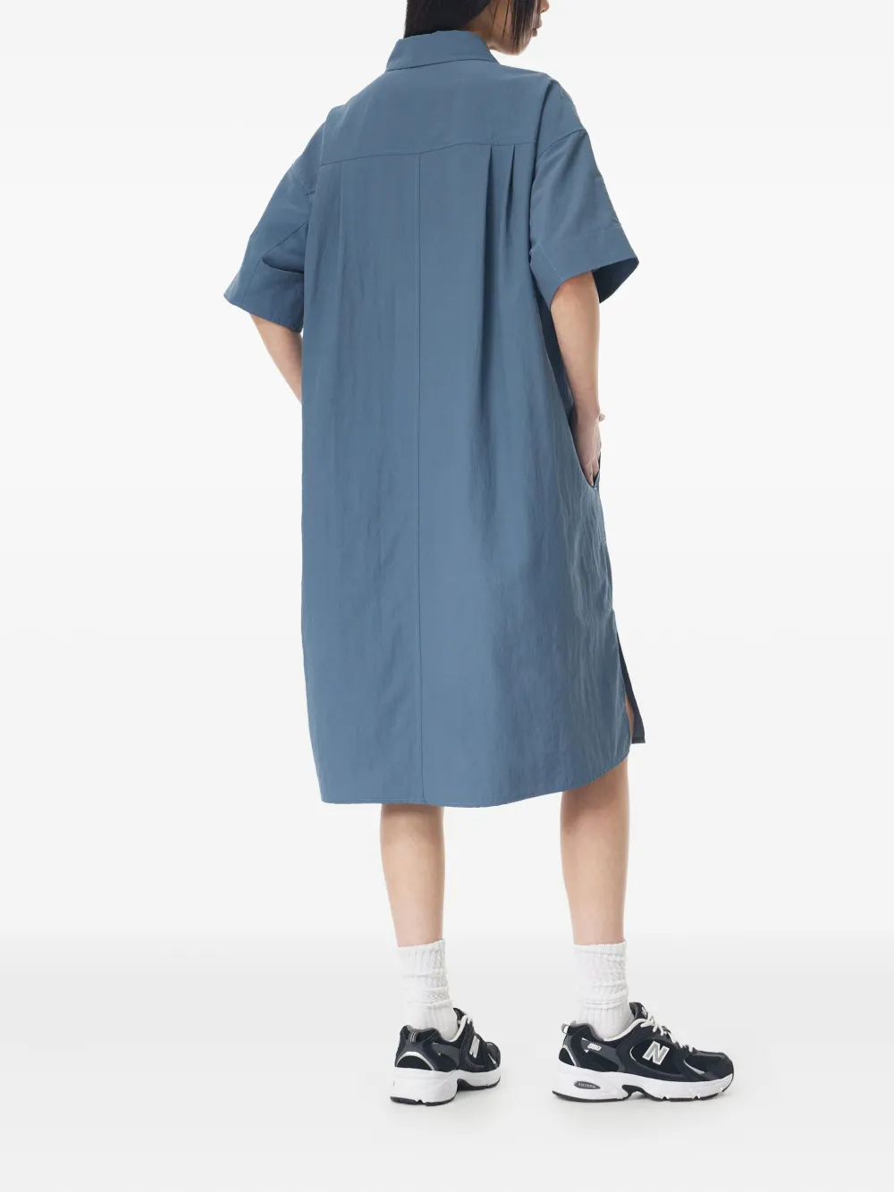 STUDIO TOMBOY button-down utility midi dress DARK BLUE
