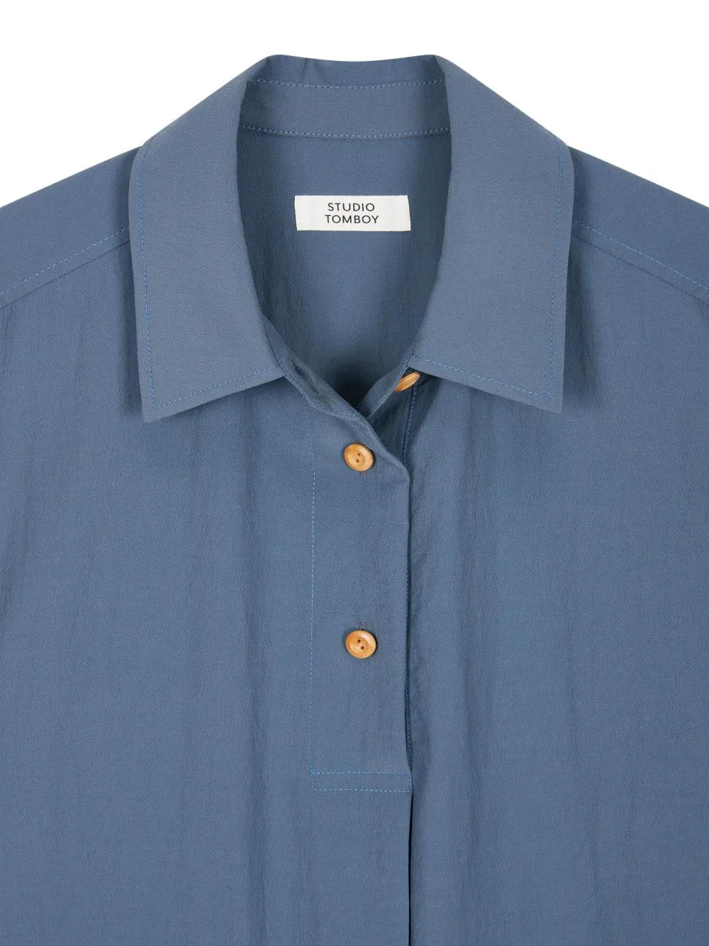 STUDIO TOMBOY button-down utility midi dress DARK BLUE