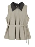 STUDIO TOMBOY pleated sleeveless blouse - Grey