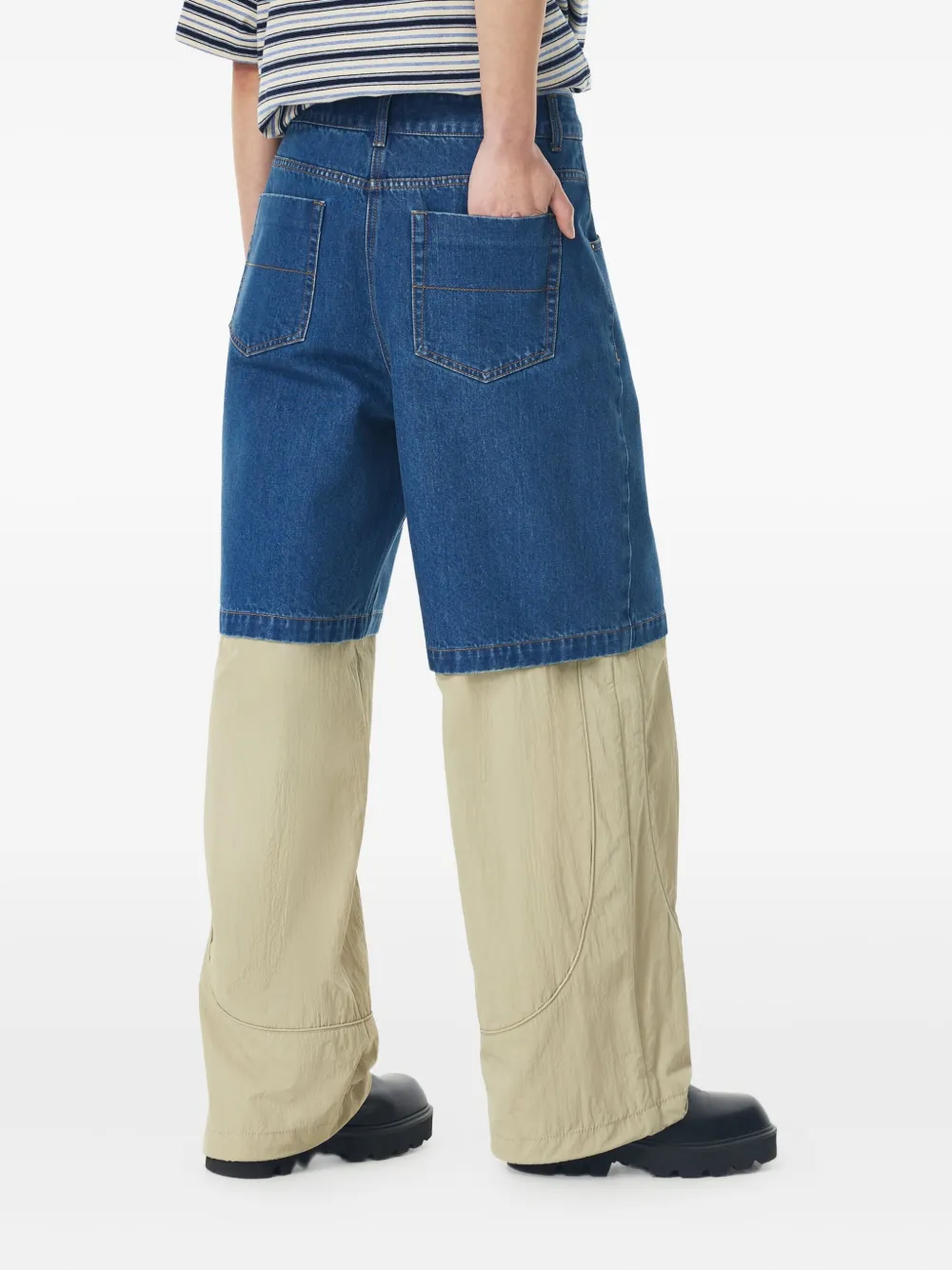 STUDIO TOMBOY Denim shorts met plooien Blauw