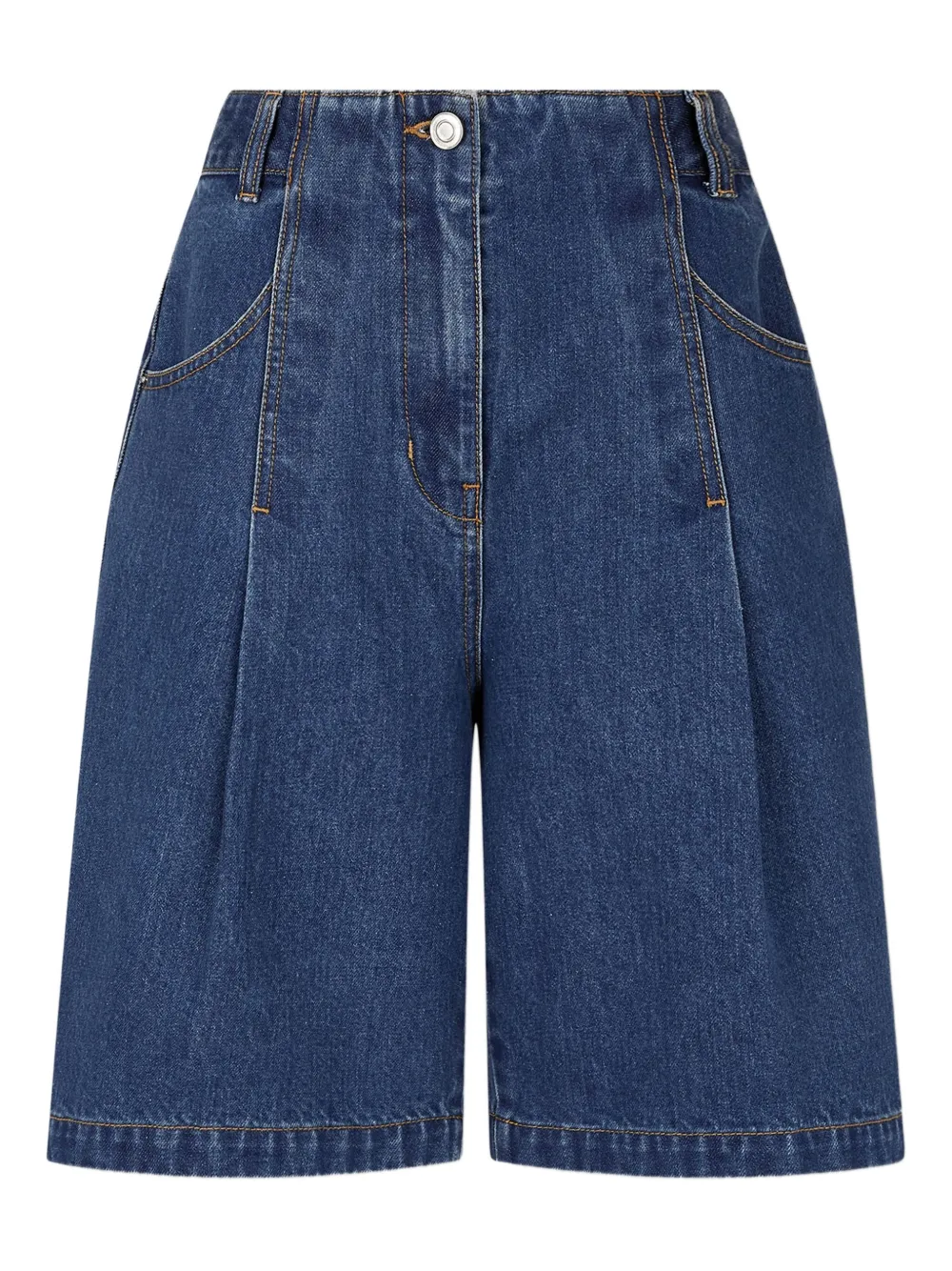 Studio Tomboy Pleat-detailed Denim Shorts