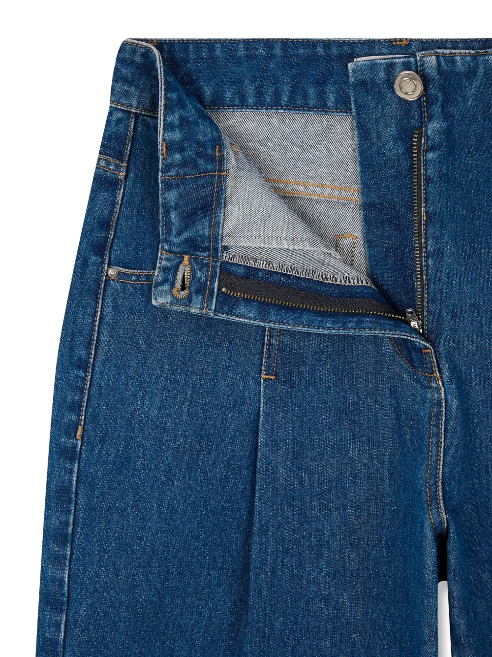 STUDIO TOMBOY Denim shorts met plooien Blauw