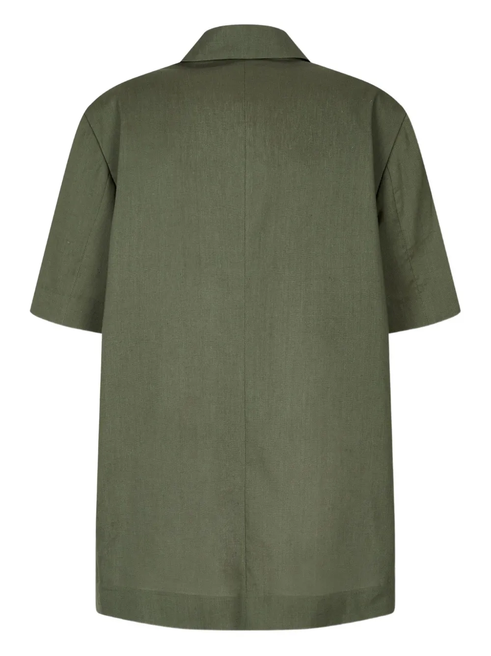 Studio Tomboy Short-sleeve Notched-lapel Jacket In Green