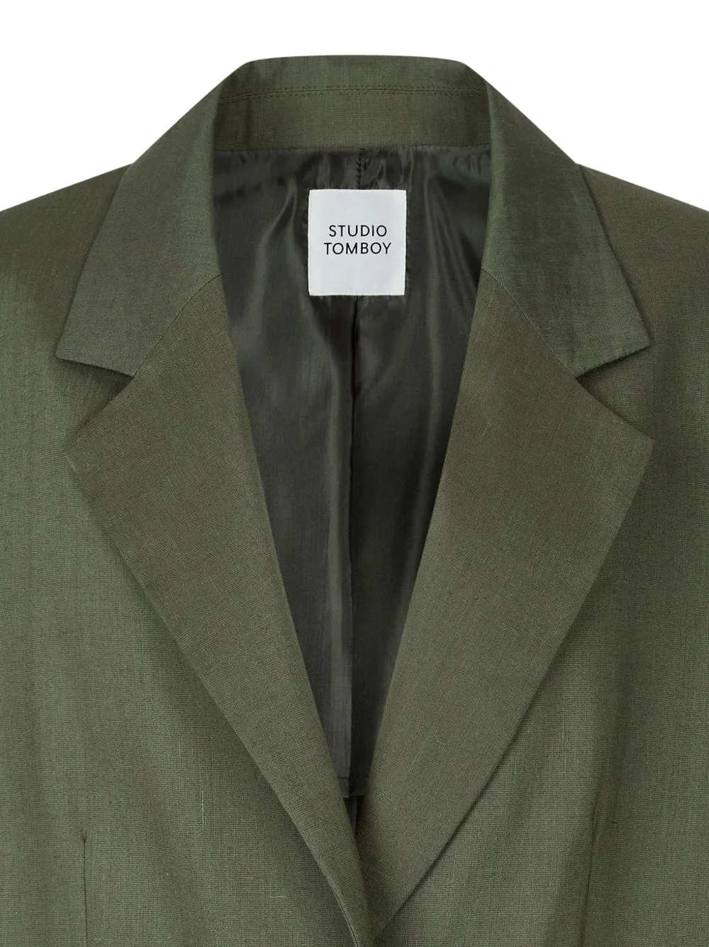 Studio Tomboy Short-sleeve Notched-lapel Jacket In Green