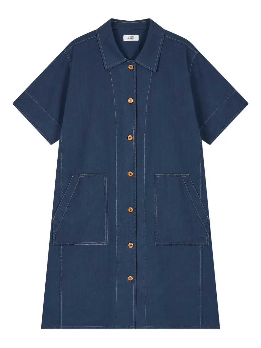 STUDIO TOMBOY denim button-up midi dress | Blue | Image 1