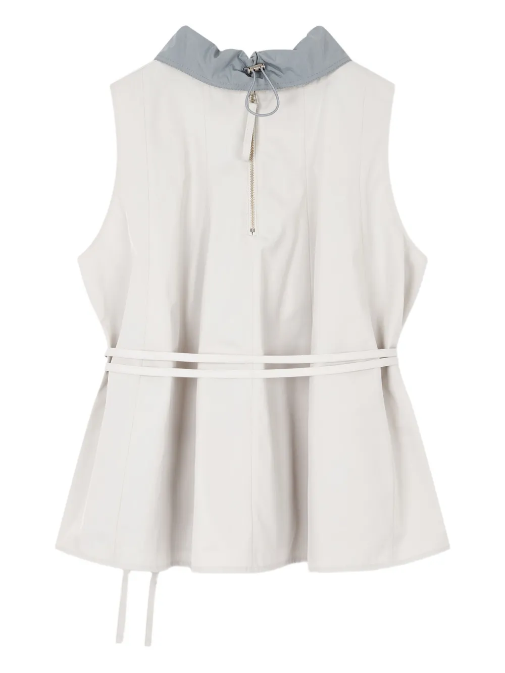 STUDIO TOMBOY Top met kraag en ceintuur Grijs