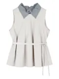 STUDIO TOMBOY collared belted top - Grey