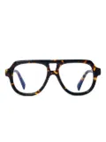 Kuboraum Q4 Tortoise geometric-effect glasses - Brown