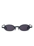 Kuboraum oval-frame metal sunglasses - Black