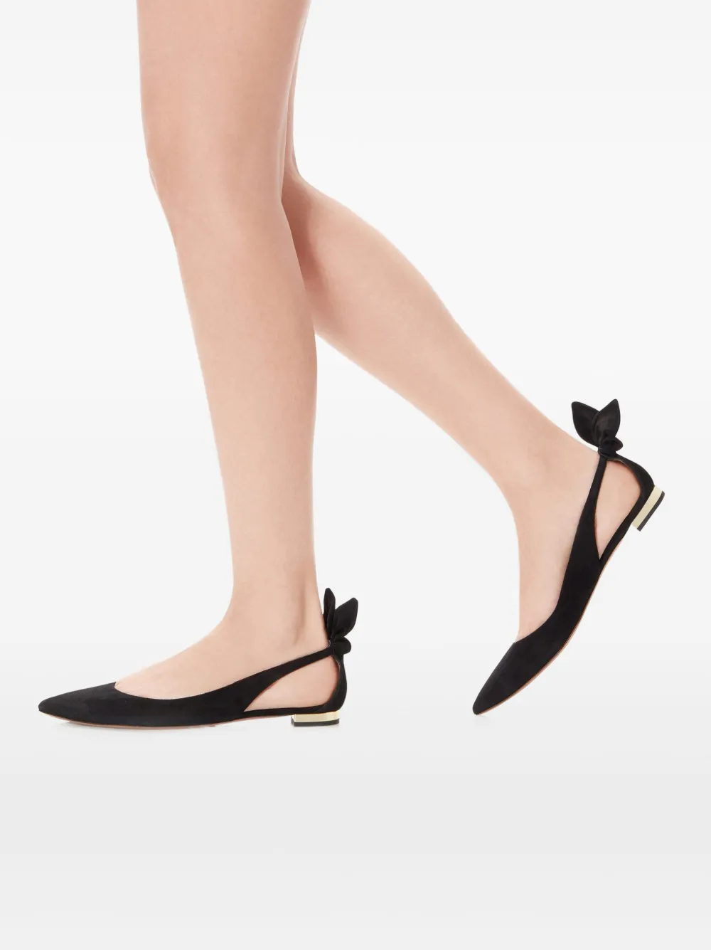 Aquazzura Bow Tie ballerina's met uitgesneden details REM BLACK
