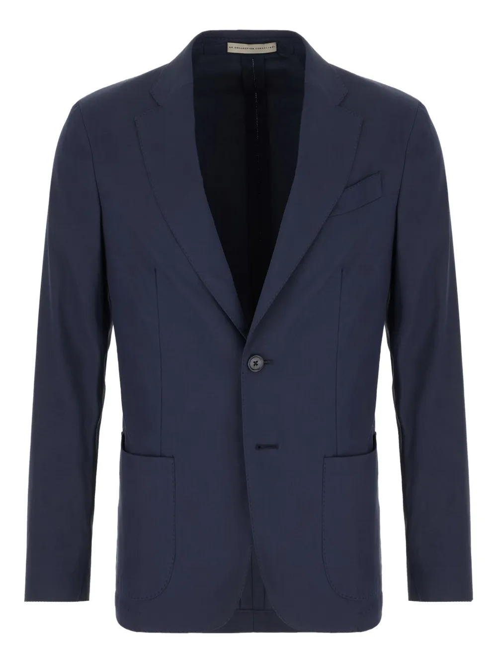 Corneliani beetle-detail single-breasted blazer Blauw