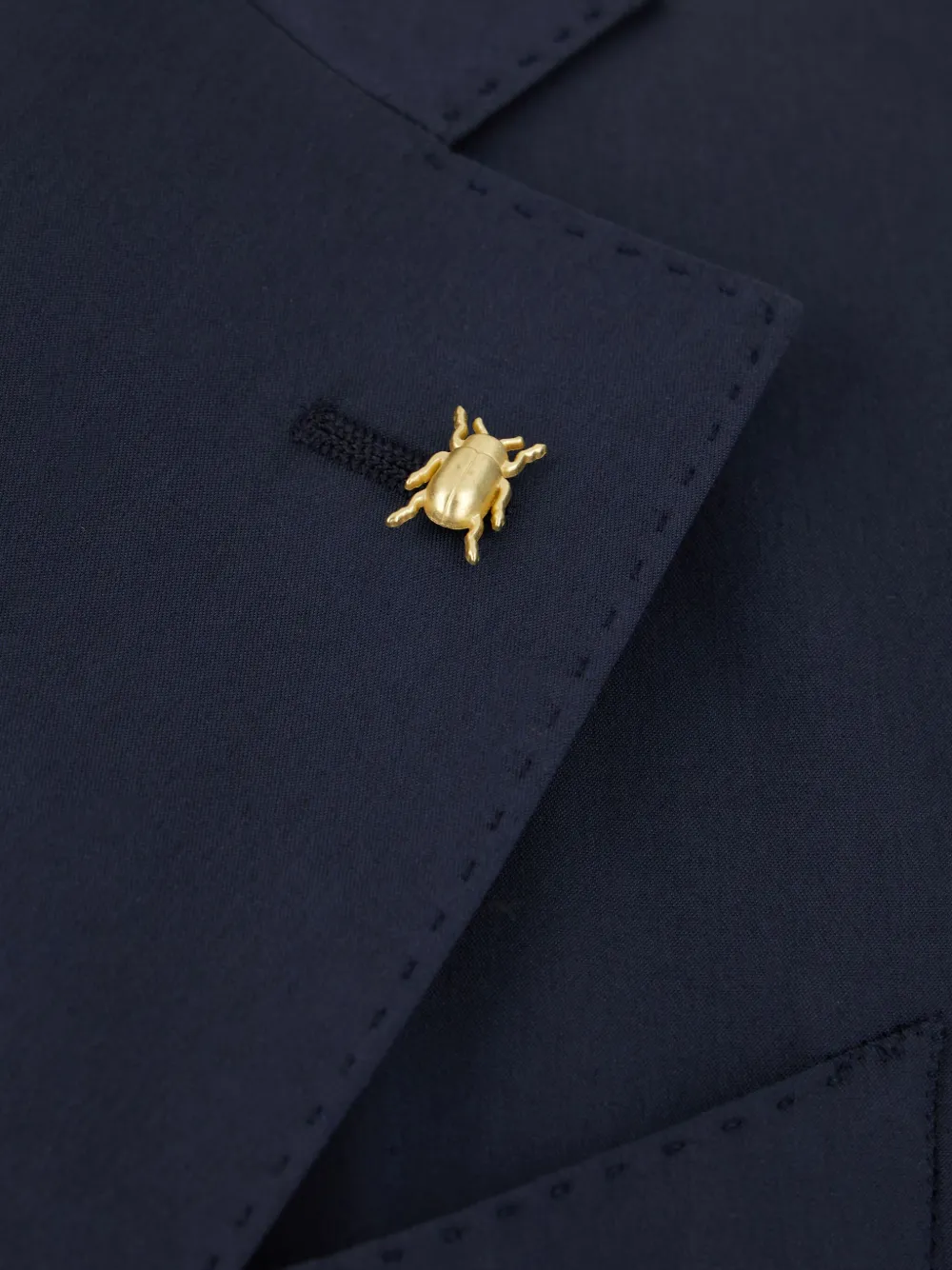 Corneliani Blazer met enkele rij knopen en kever detail Blauw