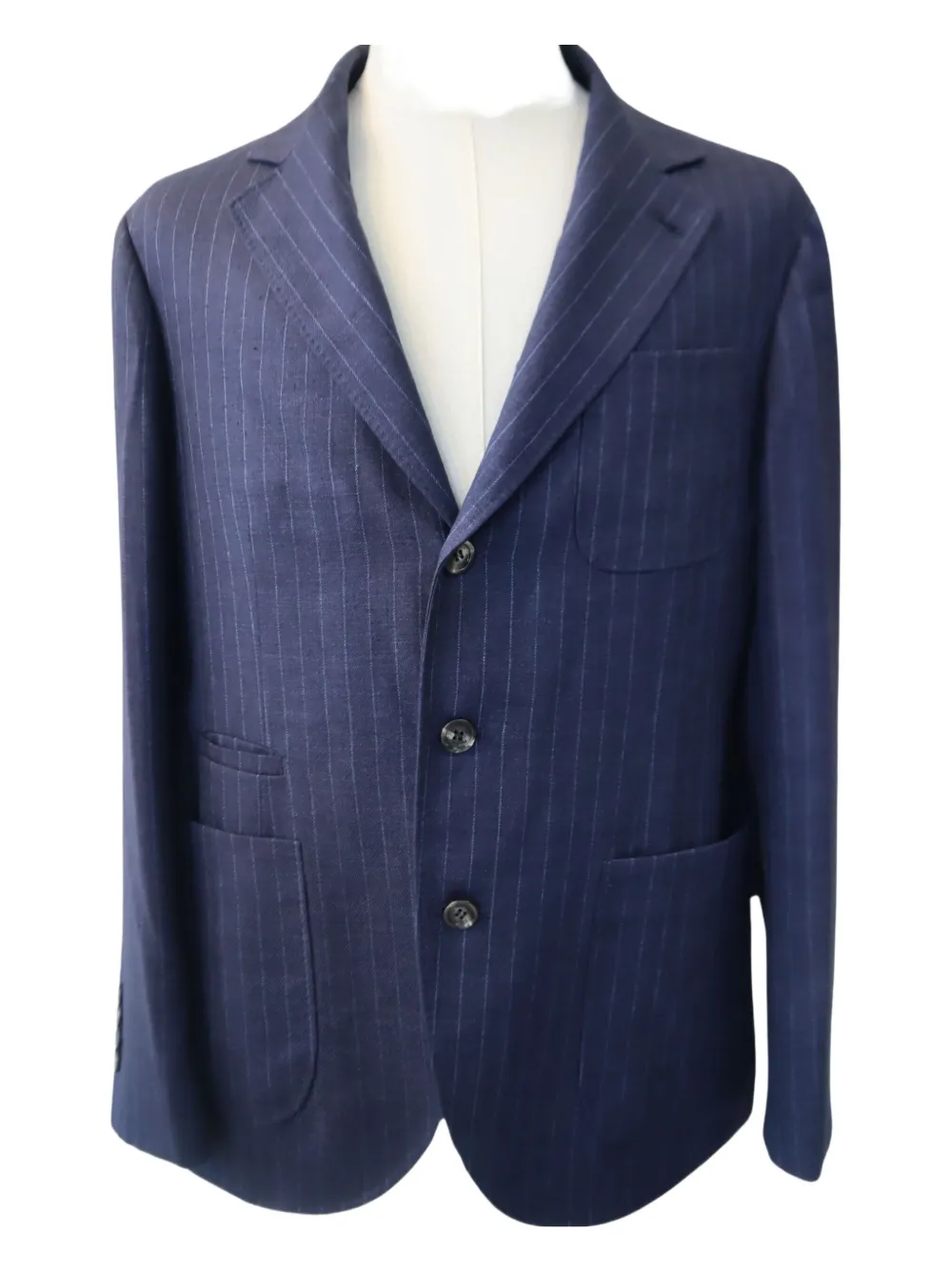 Brunello Cucinelli Blazer met enkele rij knopen Blauw