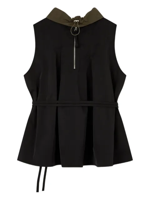 STUDIO TOMBOY plissé peplum sleeveless top