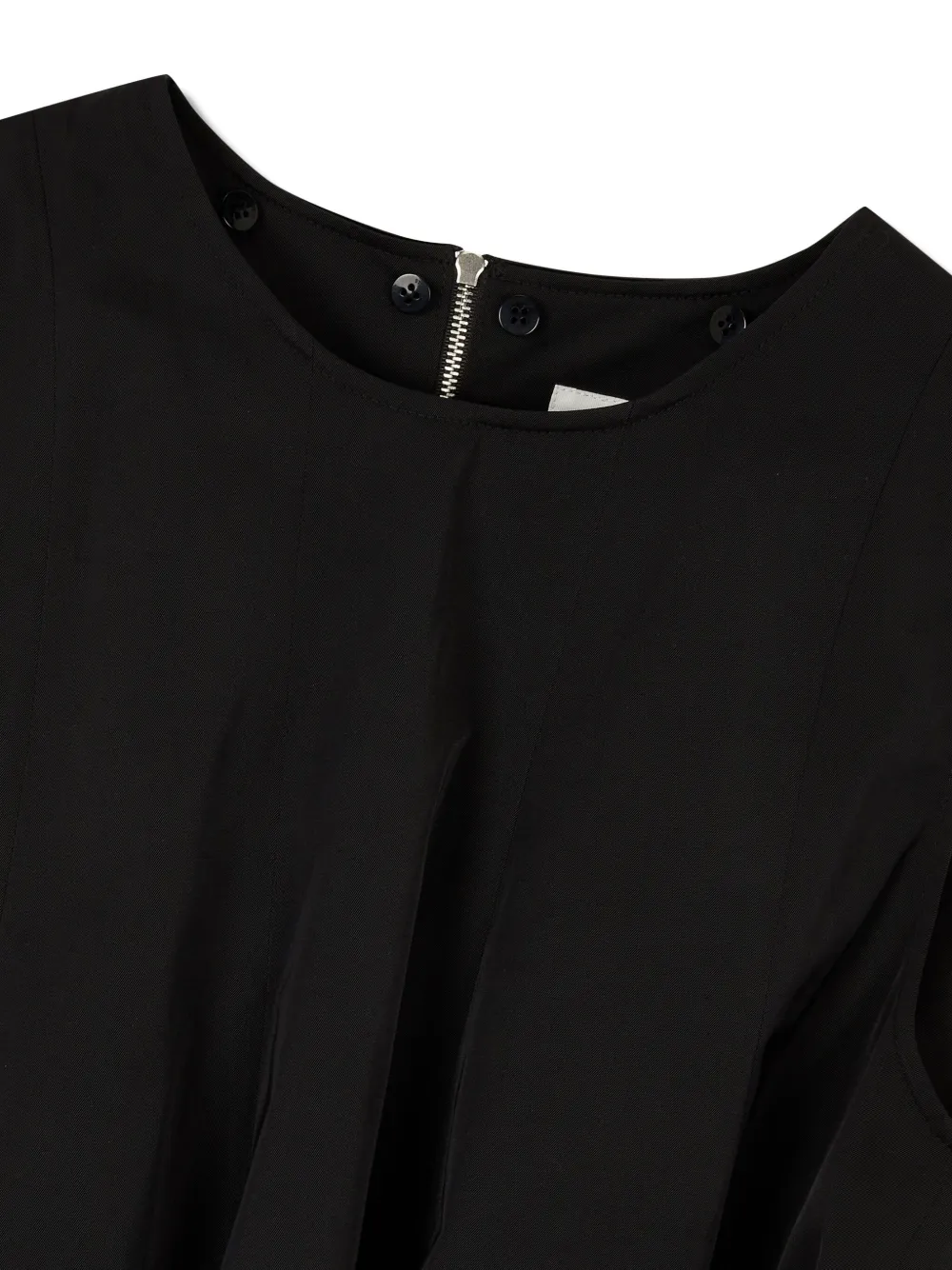 STUDIO TOMBOY plissé peplum sleeveless top Zwart