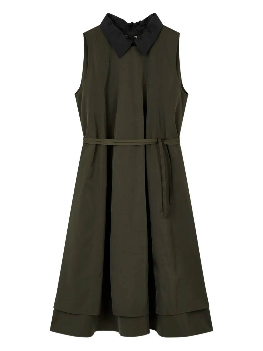 STUDIO TOMBOY collared belted dress Groen