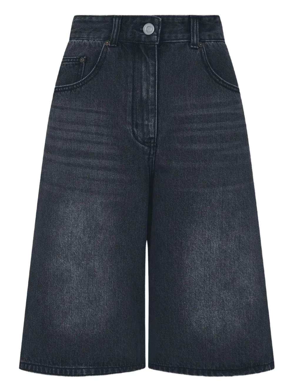 Tomboy High-rise Denim Bermuda Shorts In Multi