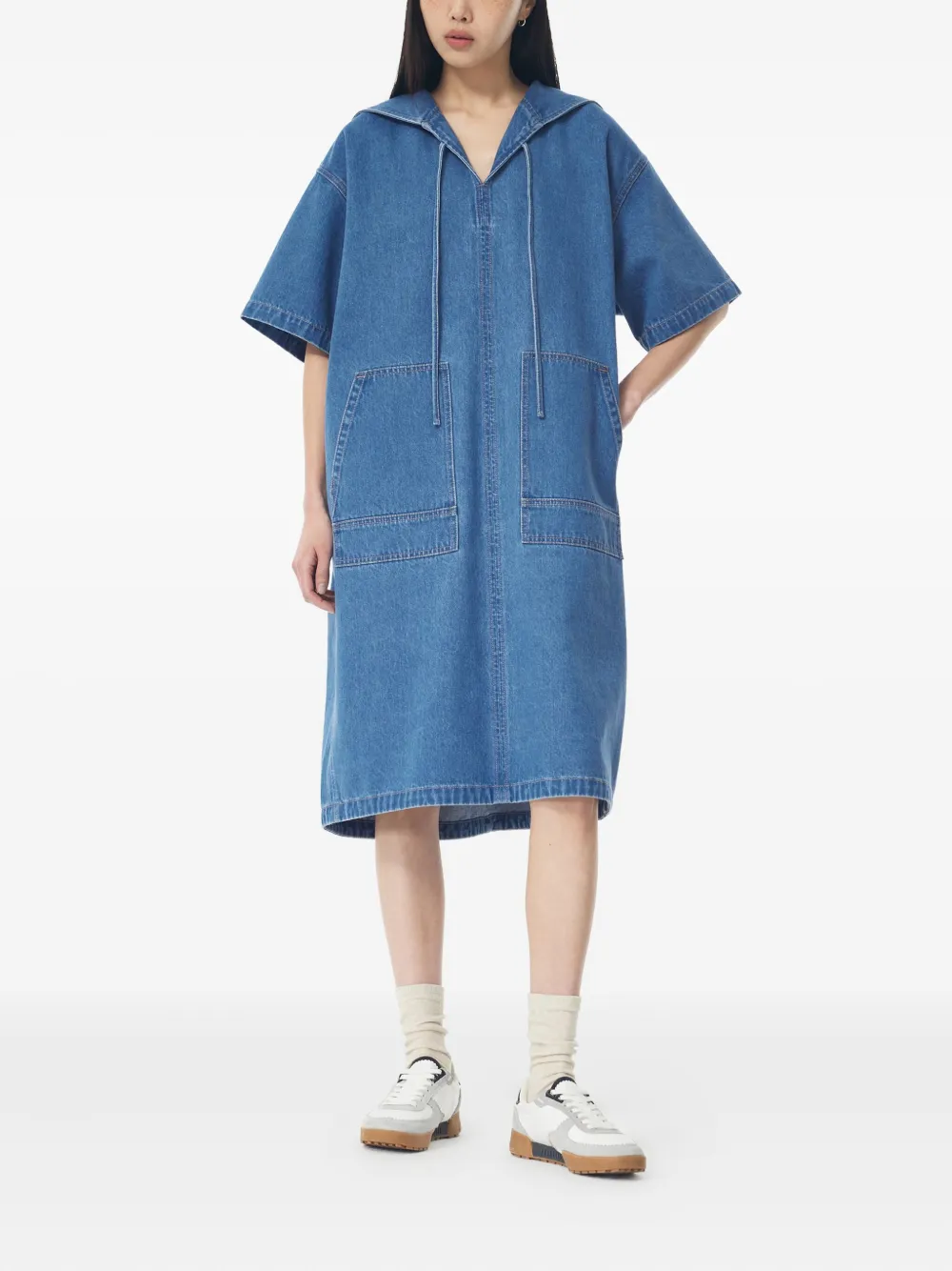 STUDIO TOMBOY denim shift dress - Blauw