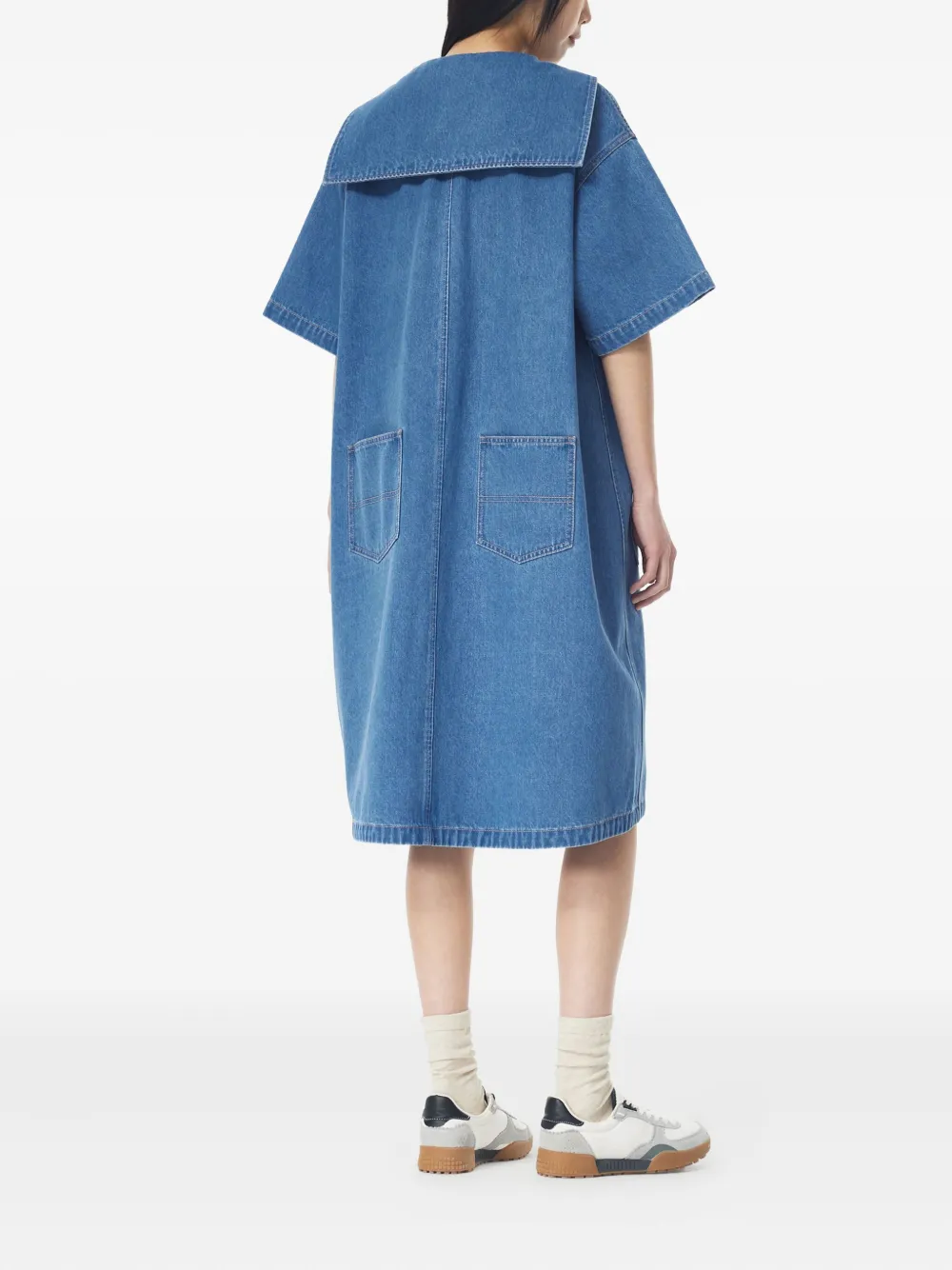STUDIO TOMBOY denim shift dress Blauw