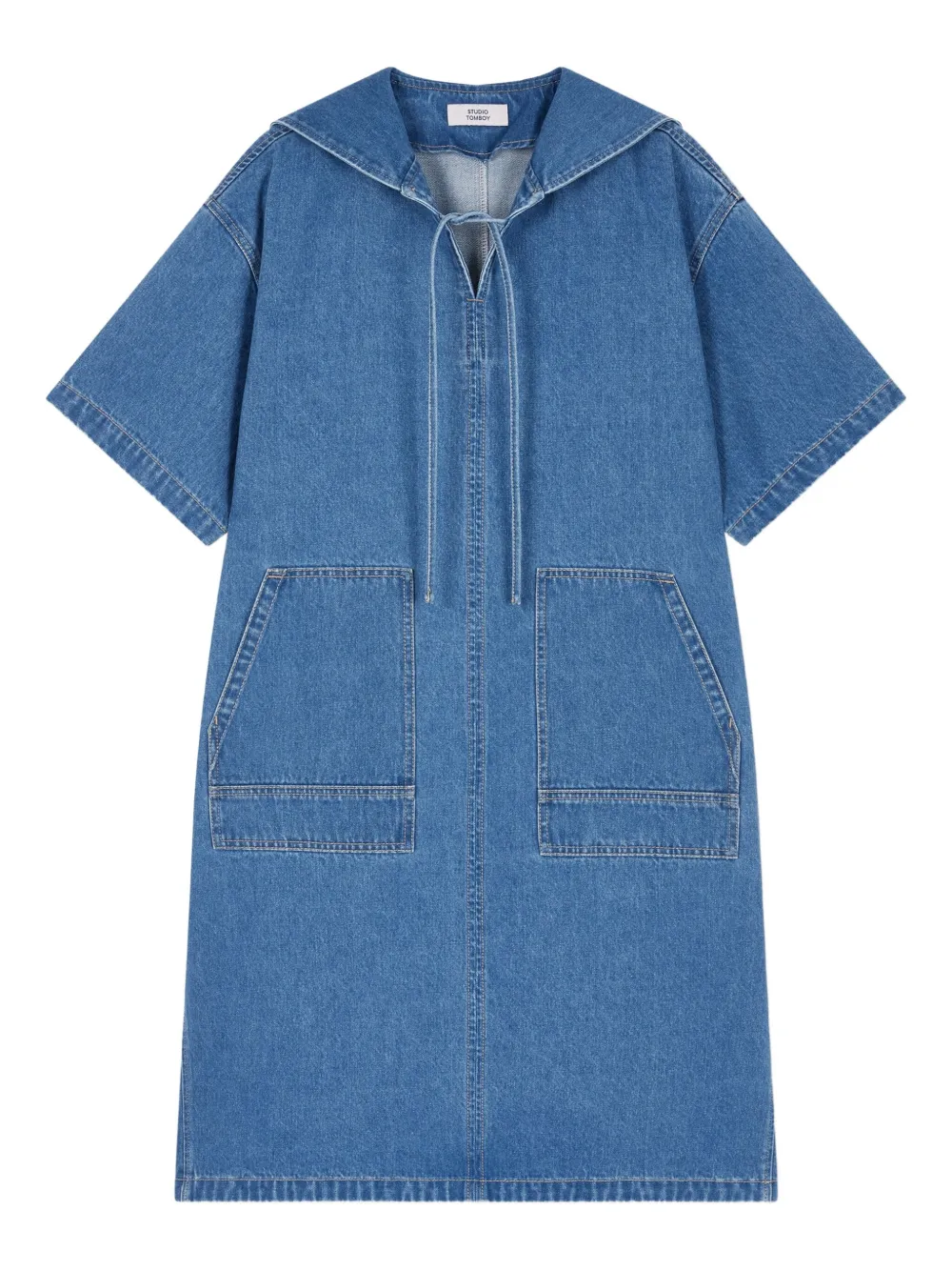 STUDIO TOMBOY denim shift dress Blauw