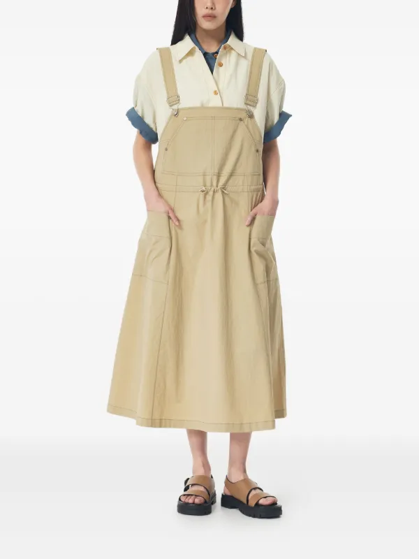TOMBOY Sleeveless Pinafore Dress | Brown | FARFETCH GE