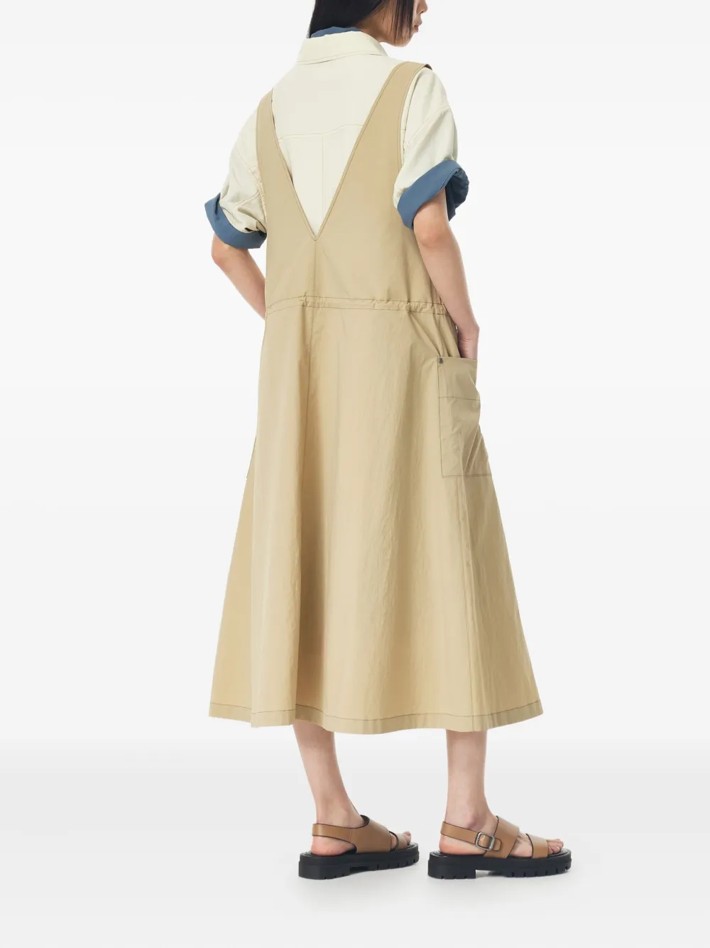 Studio Tomboy Sleeveless Pinafore Dress In Neutral