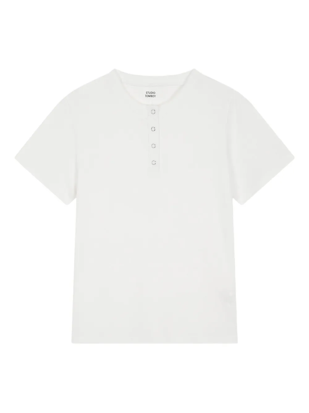STUDIO TOMBOY button-placket short-sleeve T-shirt | White | Image 1