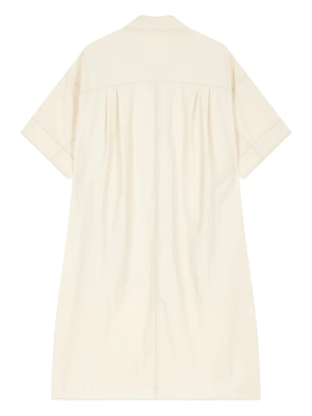 STUDIO TOMBOY dual-pocket button-up midi dress Beige