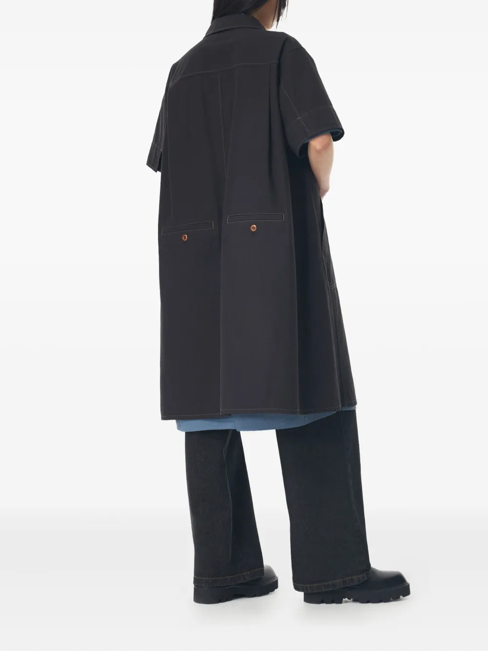 STUDIO TOMBOY short-sleeve shirt mini dress Groen