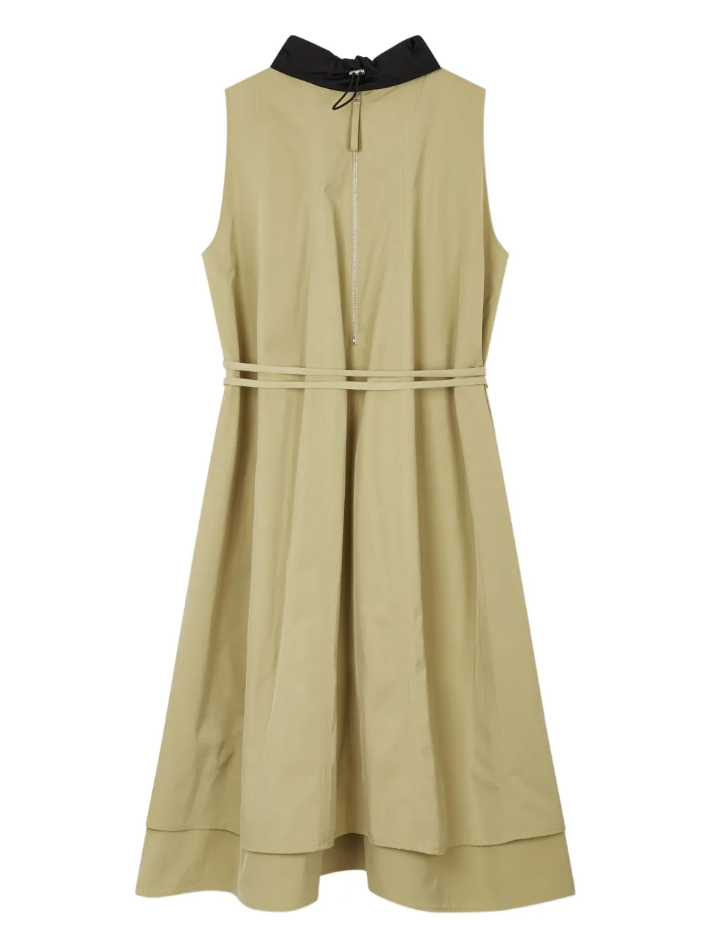 STUDIO TOMBOY contrast collar belted dress - Bruin