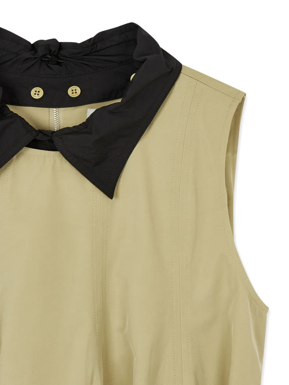 STUDIO TOMBOY contrast collar belted dress Bruin