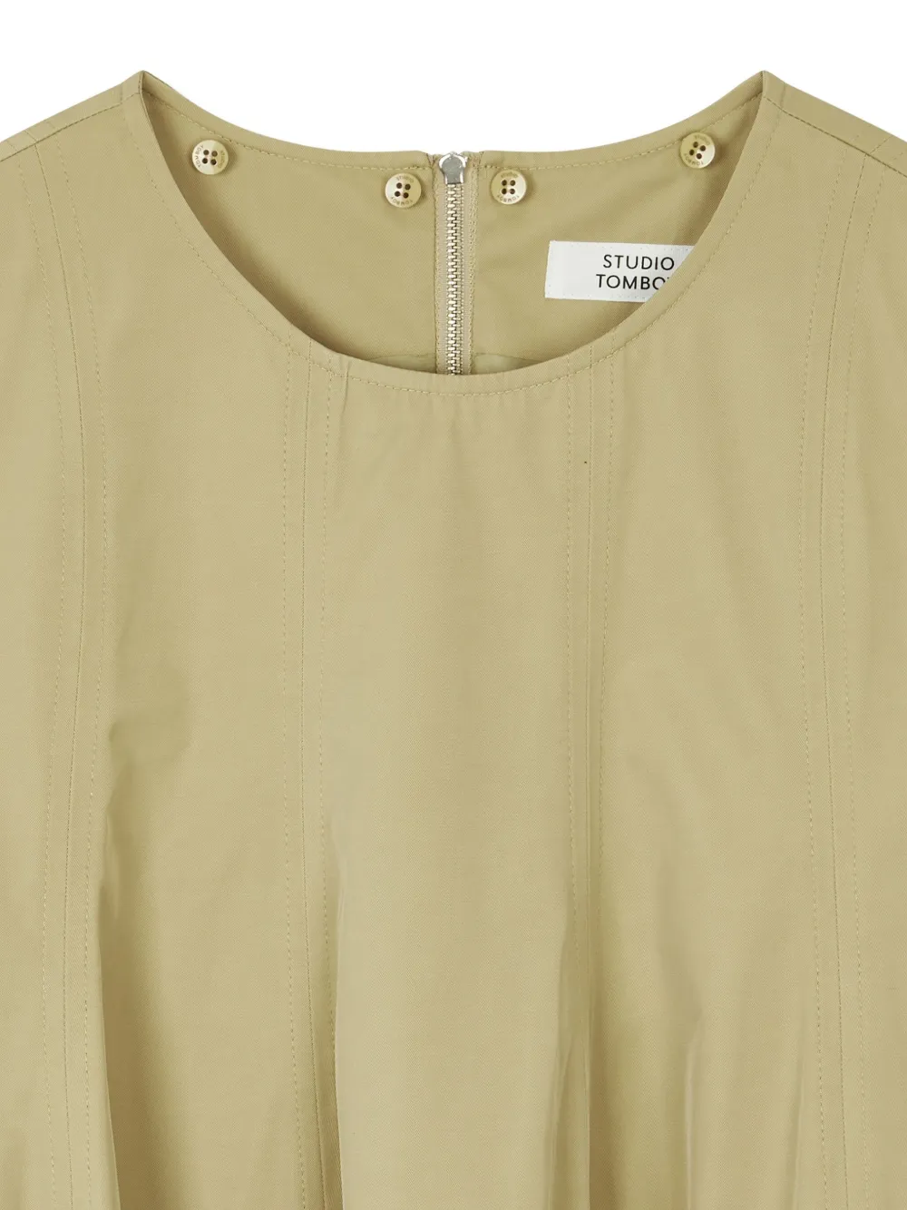 STUDIO TOMBOY contrast collar belted dress Bruin