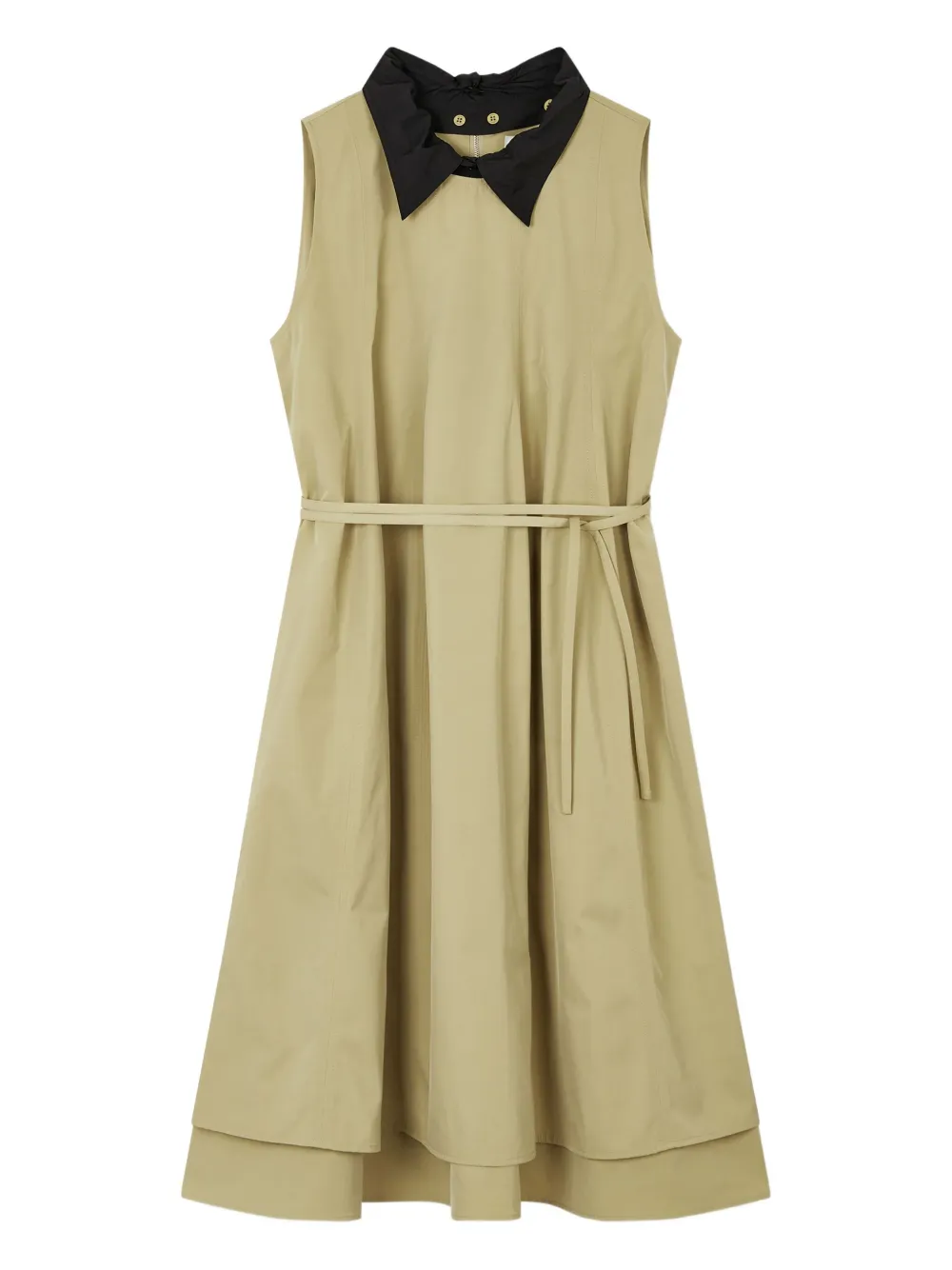 STUDIO TOMBOY contrast collar belted dress Bruin
